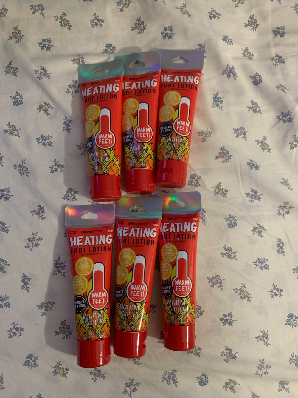 Onyx Heating Foot Lotion Tubes - Red 6 tubes